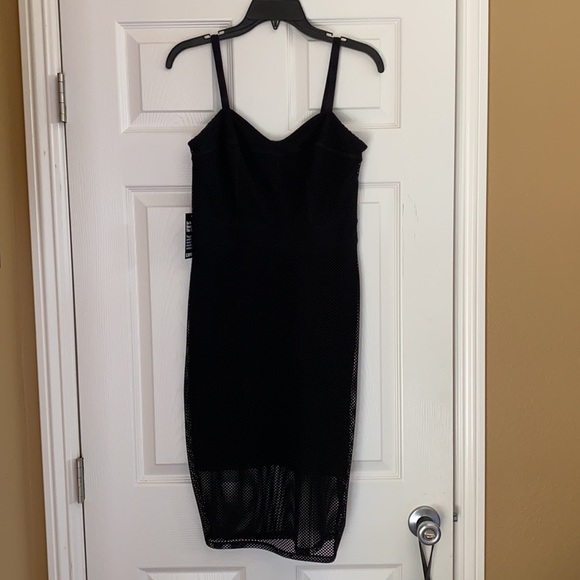 EXPRESS mesh overlay midi dress - Picture 3 of 12